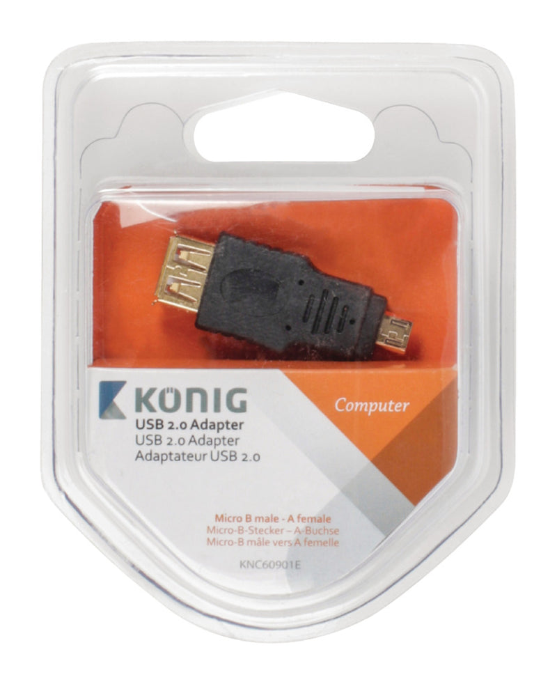 König KNC60901E Usb 2.0 Adapter Micro B Male - A Female 1 Stuk Grijs