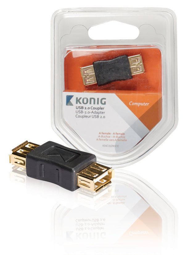 König KNC60900E Usb 2.0-adapter A Female - A Female Antraciet