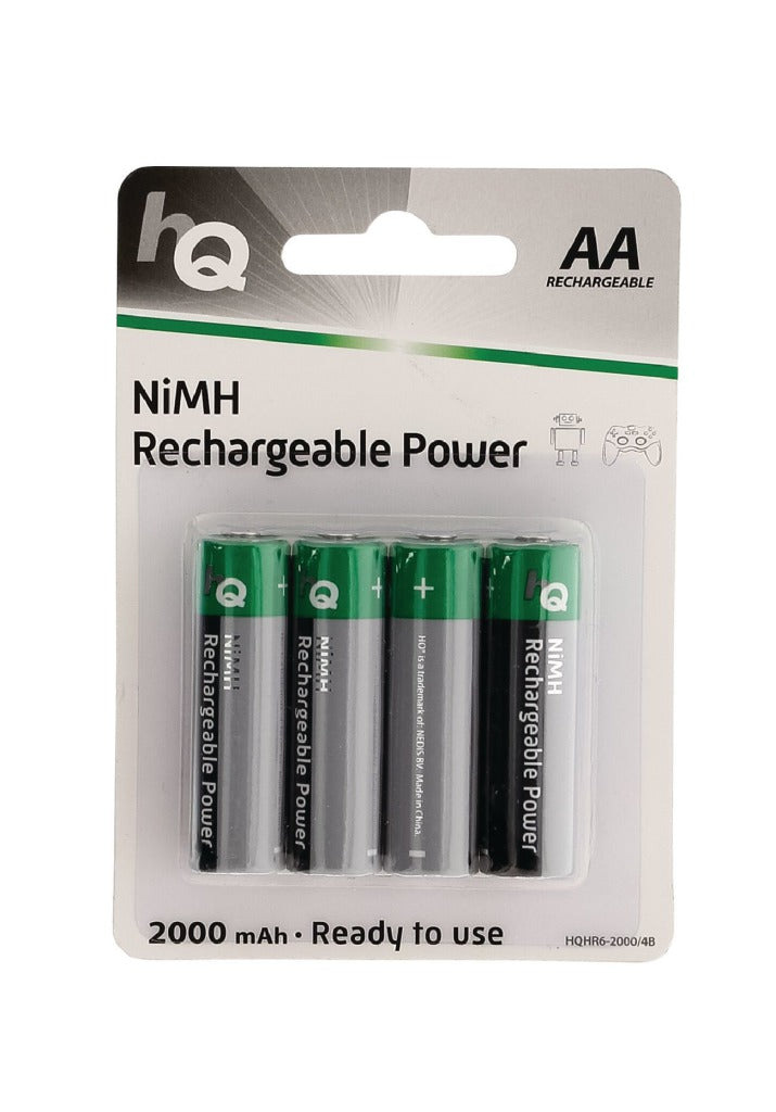 Hq HQHR6-2000/4B Oplaadbare Nimh Aa-batterij 2000 Mah, Blister 4 Stuks