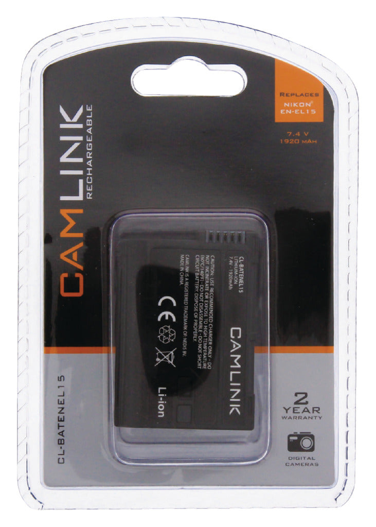 Camlink CL-BATENEL15 Oplaadbare Lithium-ion Camera Accu 7.2 V 1920 Mah