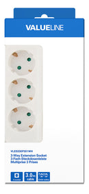 Valueline VLES330F001WH Stekkerdoos 3-wegs 3.00 M Wit