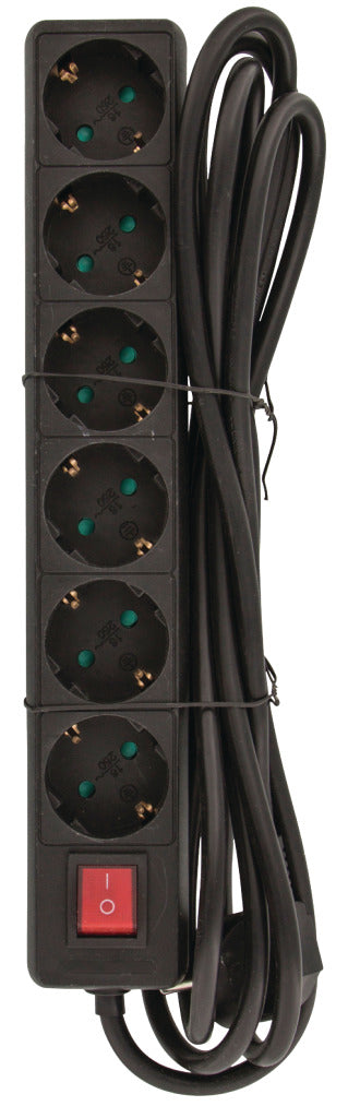 Valueline VLES630F002BL Stekkerdoos 6-wegs 3.00 M Zwart