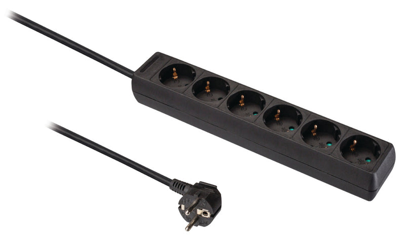 Valueline VLES615F001BL Stekkerdoos 6-wegs 1.50 M Zwart