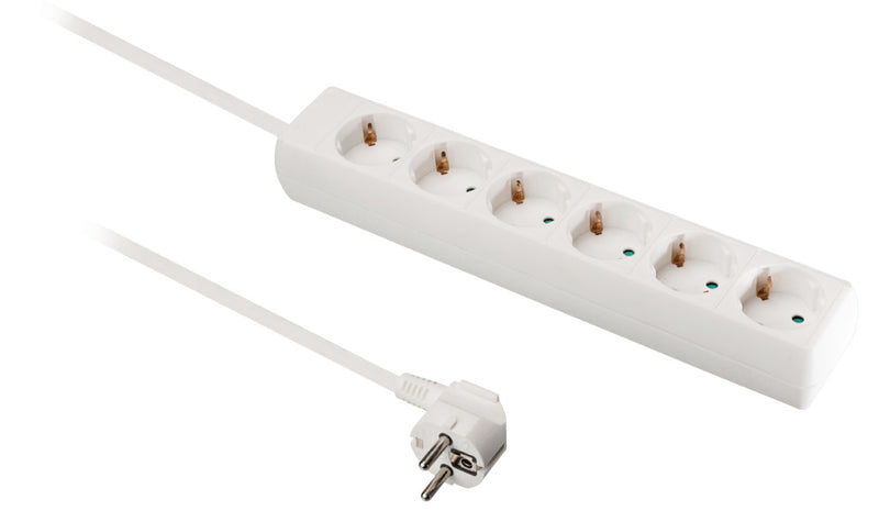 Valueline VLES630F001WH Stekkerdoos 6-wegs 3.00 M Wit
