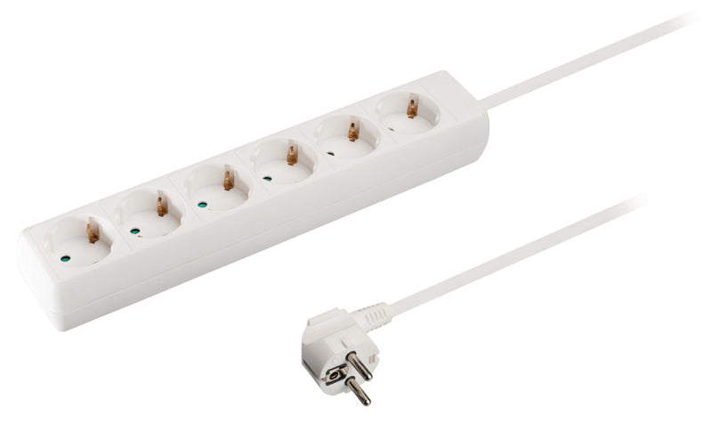 Valueline VLES630F001WH Stekkerdoos 6-wegs 3.00 M Wit