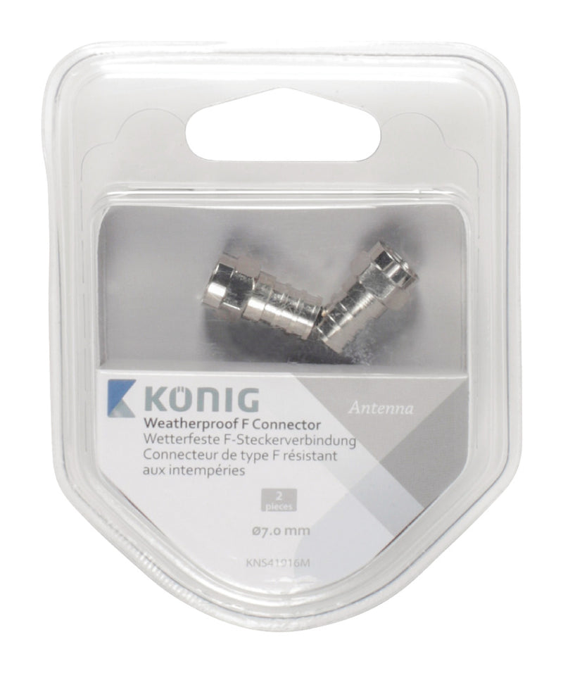 König KNS41916M Weerbestendig F Connector Male 7,00 mm 2 Stuks Metaal