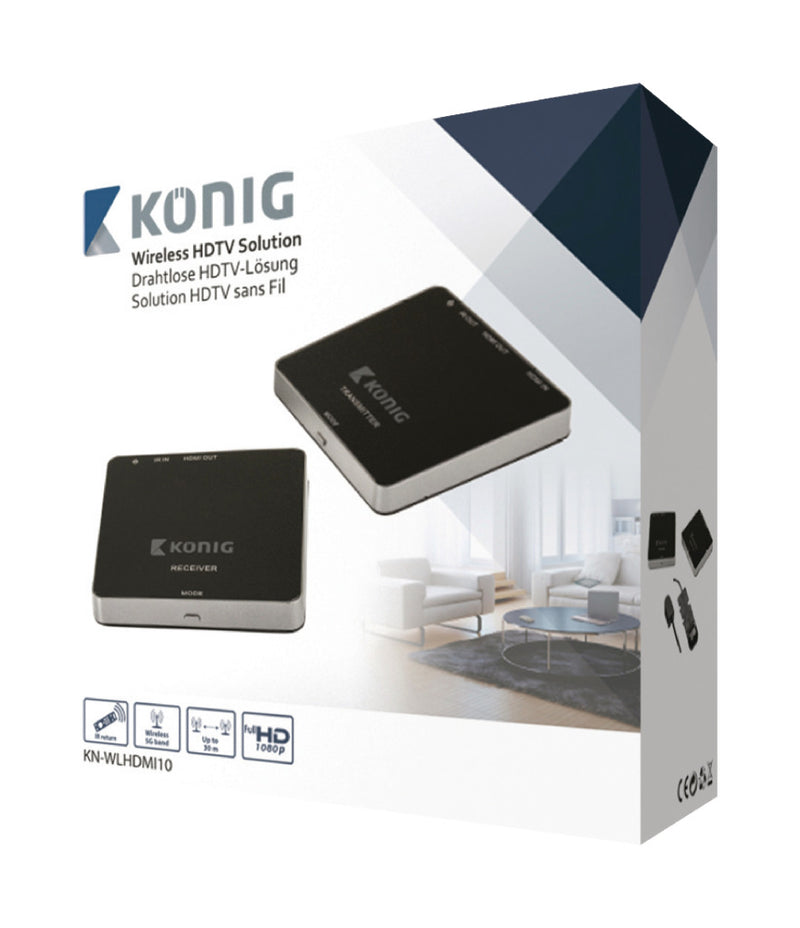 K&ouml;nig KN-WLHDMI10 5 Ghz Draadloze HDMI Zender 1080p / 3D Support Bereik 30 M