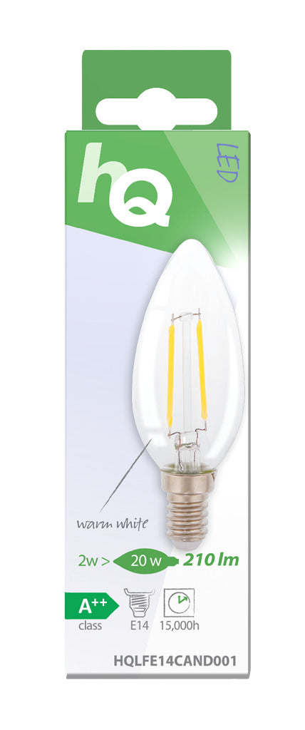 HQ HQLFE14CAND001 Led Retro Filament Lamp E14 Kaars 2 W 210 Lm 2700 K