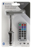 K&ouml;nig CSBTFMTRANS100 Auto Audio Transmitter Bluetooth + Microfoon Zwart