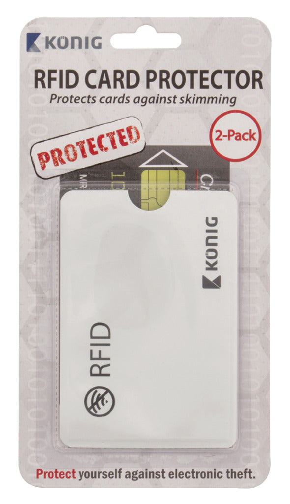 K&ouml;nig RFID Bankpas / ID-Kaart Beschermhoes Aluminium Zilver