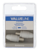 Valueline VLSB40999W Coaxconnector Male + Female Wit