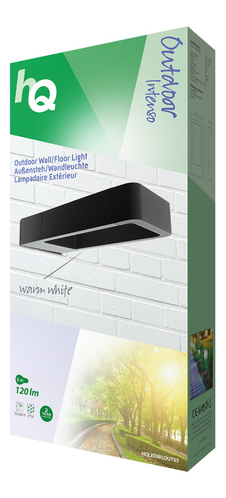HQ HQLEDWLOUT05 LED Vloer/Wandlamp IP54 6W 120LM ZwartBuiten