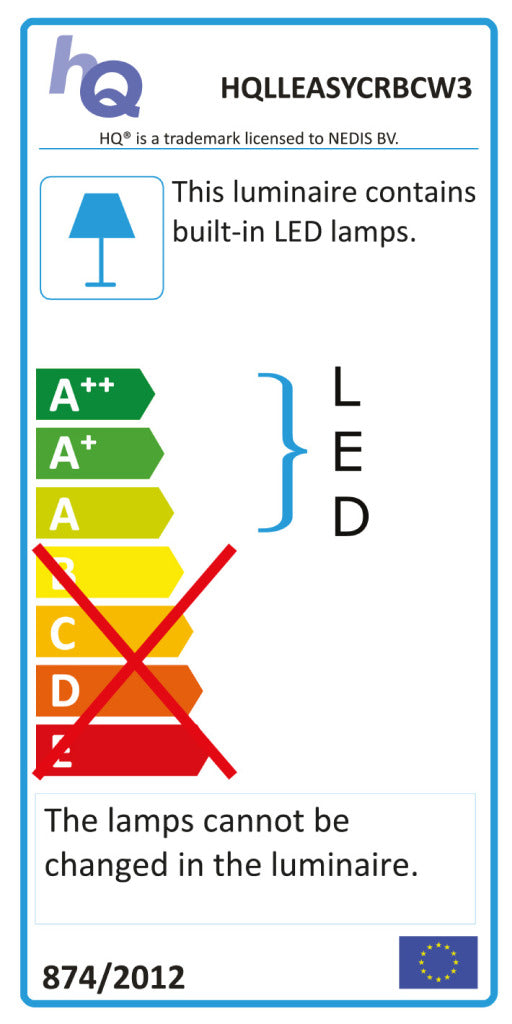 HQ HQLLEASYCRBCW3 Lineaire Lichtstrip Led Niet-flexibel Eenvoudig Te Koppelen 30 Cm Koel Wit