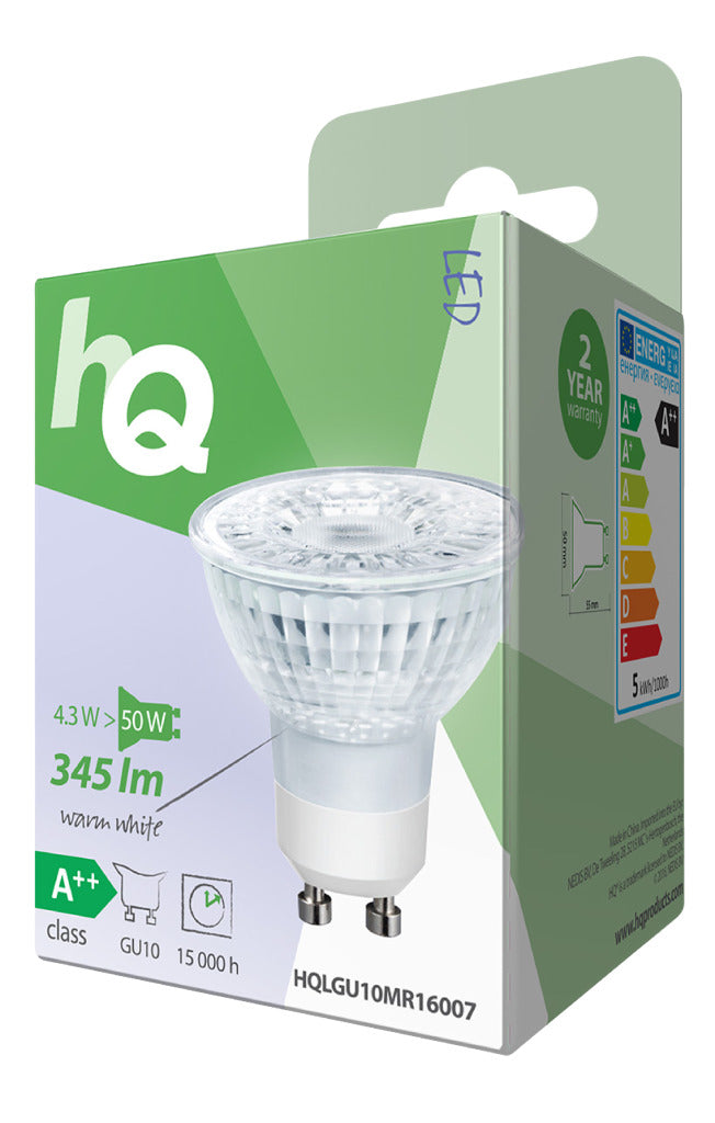 HQ HQLGU10MR16007  Led-lamp Halogeen-look Mr16 Gu10 4.3 W 345 Lm 2700 K