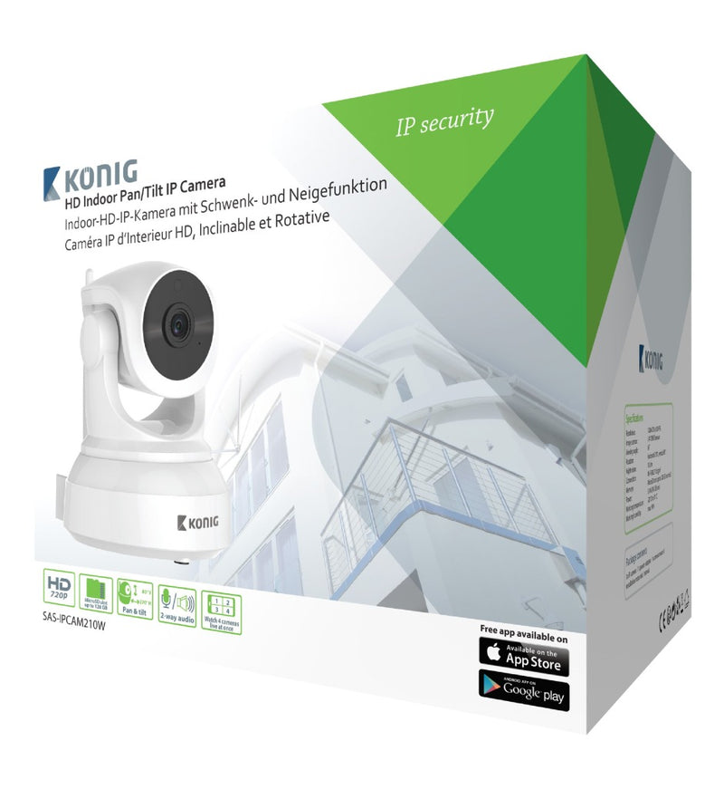 König SAS-IPCAM210W Hd Pan-tilt Ip-camera Binnen 1280x720 Wit