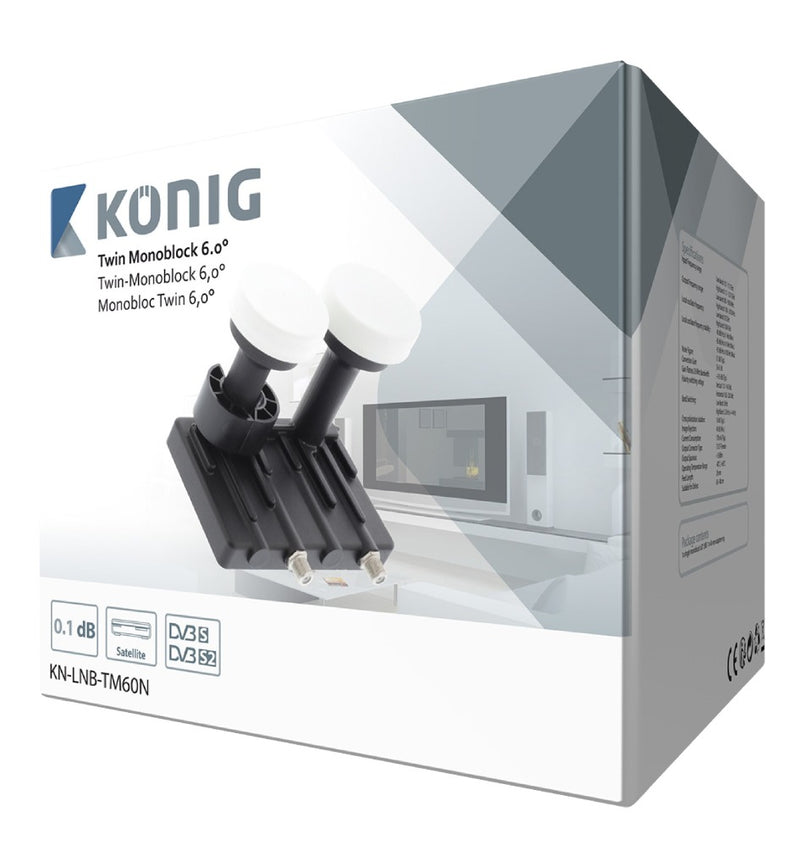 K&ouml;nig KN-LNB-TM60N Lnb Twin Monoblock 6.0&deg; 1.1 Db