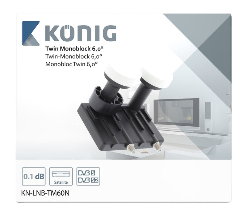 K&ouml;nig KN-LNB-TM60N Lnb Twin Monoblock 6.0&deg; 1.1 Db
