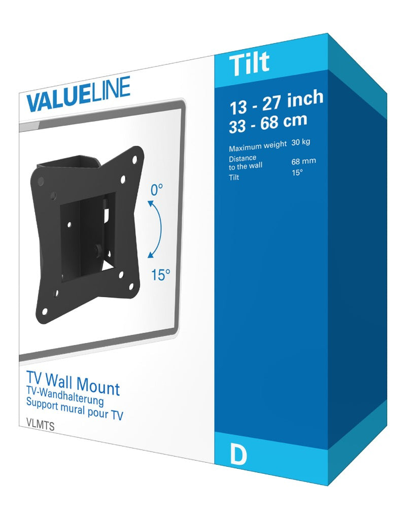 Valueline VLMTS Tv Muurbeugel Kantelen 13 - 27 &quot; 30 Kg