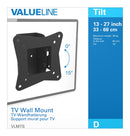 Valueline VLMTS Tv Muurbeugel Kantelen 13 - 27 " 30 Kg