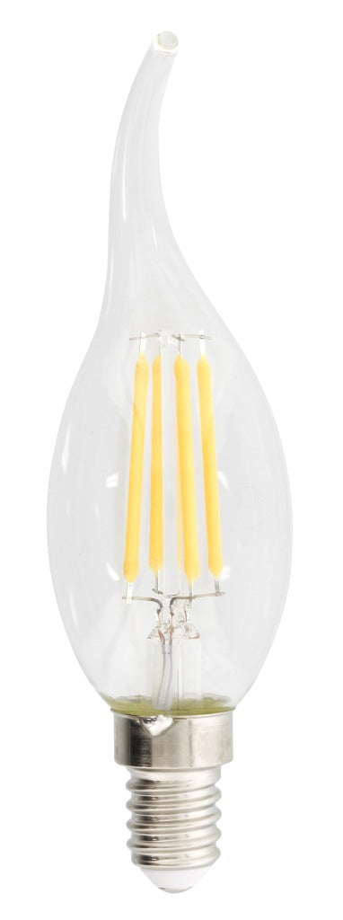 HQ HQLFE14FLTP004 Retro Led-filamentlamp E14 Gebogen Kaars 4.8 W 470 Lm 2700 K
