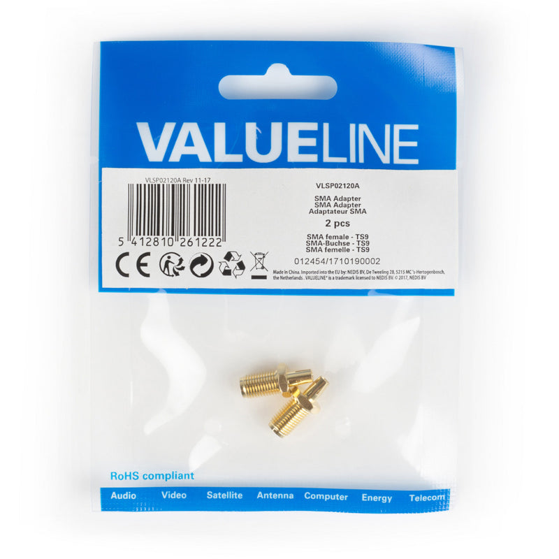 Valueline VLSP02120A Sma-adapter Sma Female - Ts9 Goud