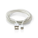 Nedis CCTB39300AL30 Data- En Oplaadkabel Apple Lightning 8-pins Male - Usb A Male 3,0 M Aluminium