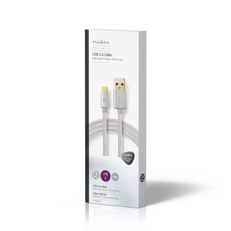 Nedis CCTB60600AL10 Kabel Usb 2.0 Type-c Male - A Male 1,0 M Aluminium