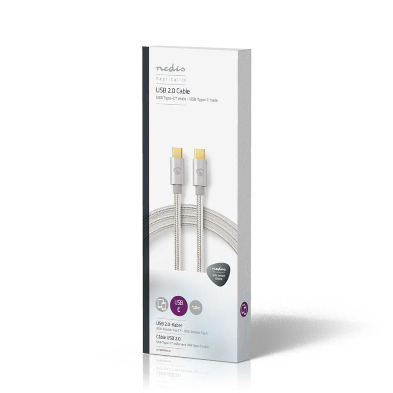 Nedis CCTB60700AL10 Kabel Usb 2.0 Type-c Male - Type-c Male 1,0 M Aluminium