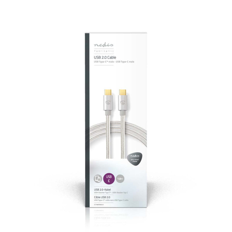 Nedis CCTB60700AL10 Kabel Usb 2.0 Type-c Male - Type-c Male 1,0 M Aluminium