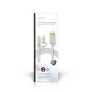 Nedis CCTB60610AL10 2-in-1 Sync- En Oplaadkabel Usb Micro-b Male + Usb Type-c Male - A Male 1,0 M A