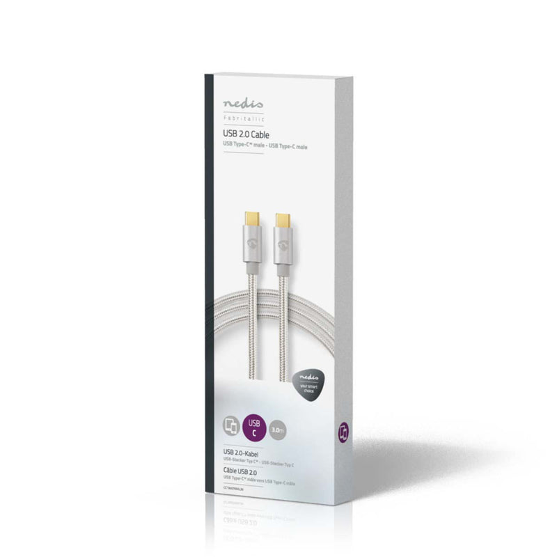 Nedis CCTB60700AL30 Kabel Usb 2.0 Type-c Male - Type-c Male 3,0 M Aluminium