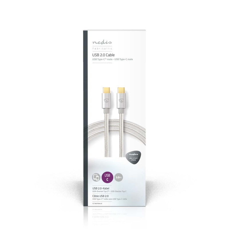 Nedis CCTB60700AL30 Kabel Usb 2.0 Type-c Male - Type-c Male 3,0 M Aluminium