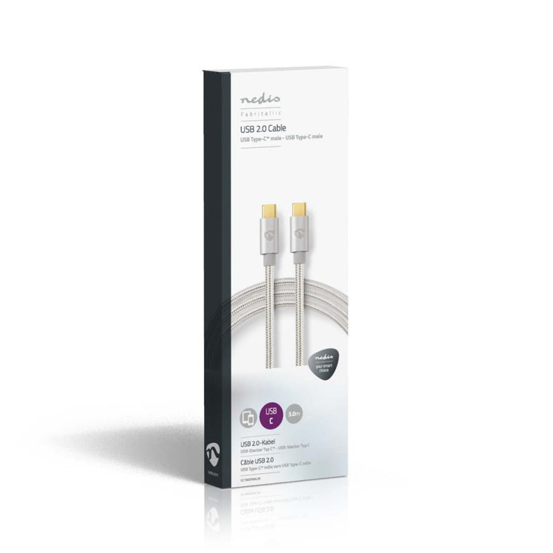 Nedis CCTB60700AL30 Kabel Usb 2.0 Type-c Male - Type-c Male 3,0 M Aluminium