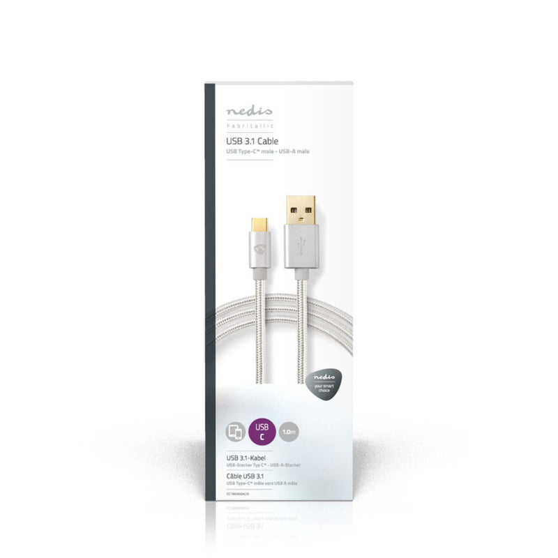 Nedis CCTB61600AL10 Kabel Usb 3.0 Type-c Male - A Male 1,0 M Aluminium