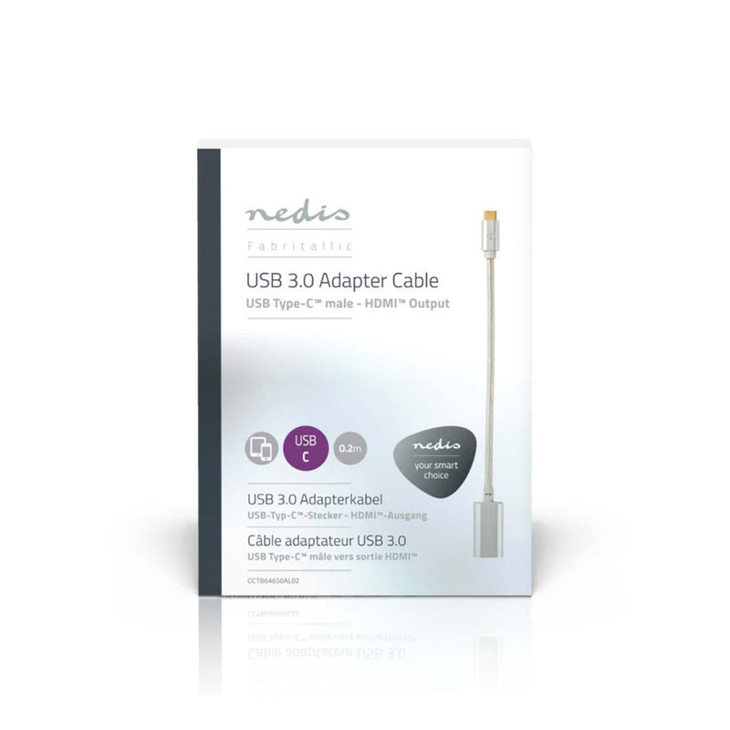 Nedis CCTB64650AL02 Usb Type-c Adapterkabel Type-c Male - Hdmi?-uitgang 0,2 M Aluminium