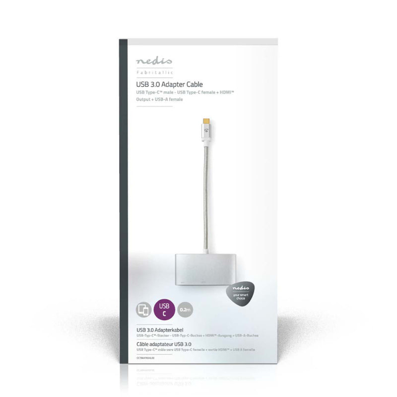 Nedis CCTB64765AL02 Usb Type-c Multi-adapterkabel Type-c Male - Usb A Female Hdmi?-uitgang + Usb Ty
