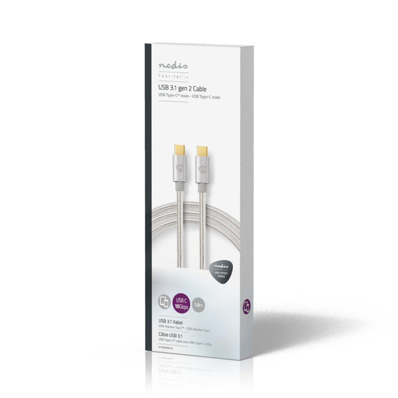 Nedis CCTB64750AL10 Usb 3.1-kabel (gen2) Type-c Male - Type-c Male 1,0 M Aluminium