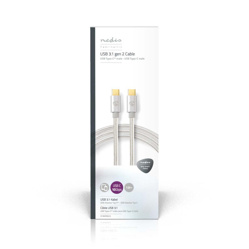 Nedis CCTB64750AL10 Usb 3.1-kabel (gen2) Type-c Male - Type-c Male 1,0 M Aluminium