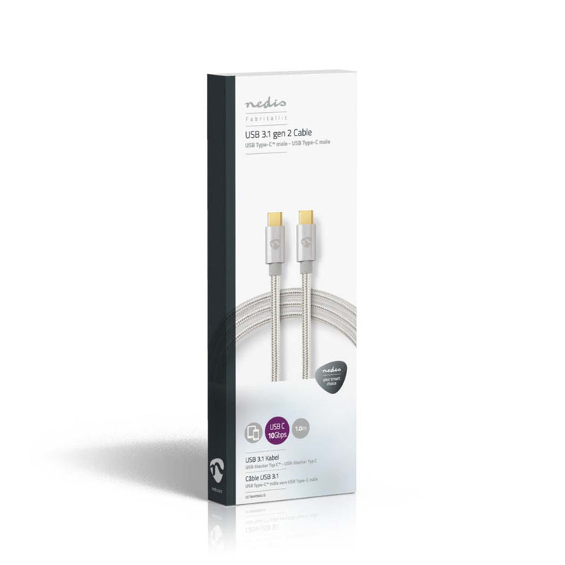 Nedis CCTB64750AL10 Usb 3.1-kabel (gen2) Type-c Male - Type-c Male 1,0 M Aluminium