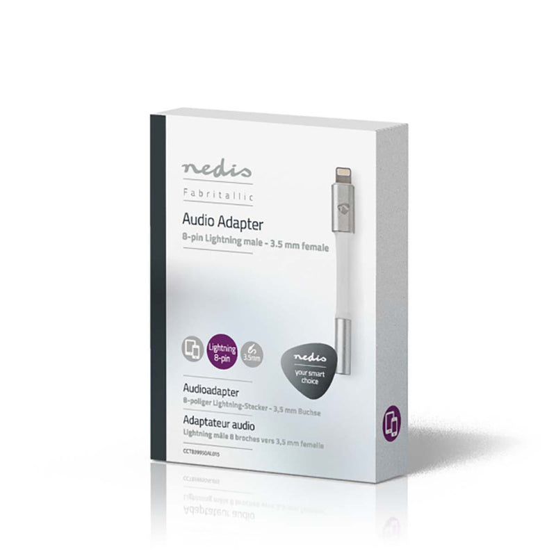 Nedis CCTB39950AL015 Apple Lightning-adapter Apple Lightning 8-pins Male - 3,5 Mm Female 0,08 M Alu
