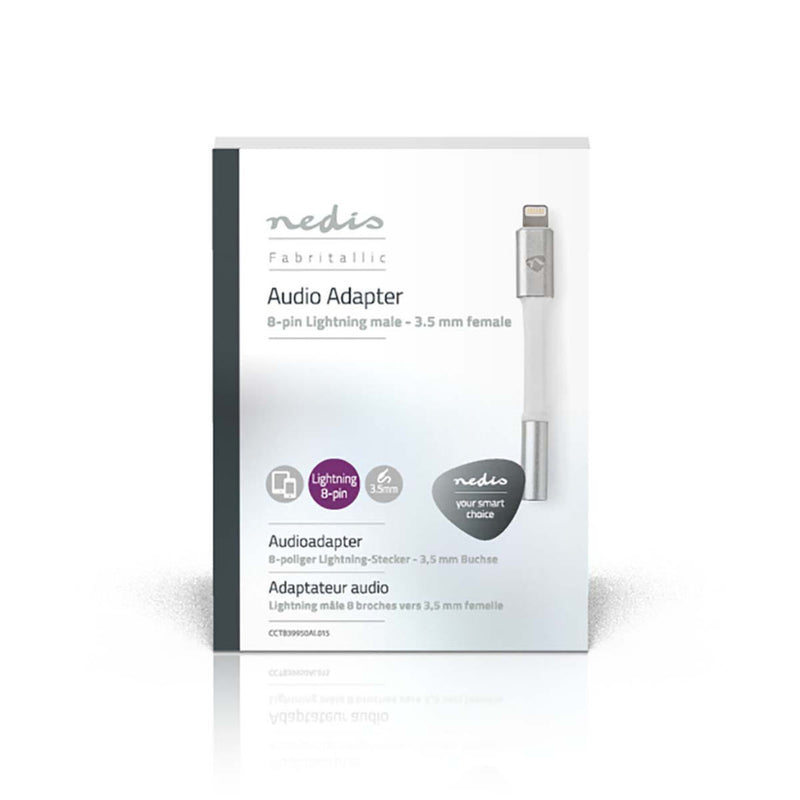 Nedis CCTB39950AL015 Apple Lightning-adapter Apple Lightning 8-pins Male - 3,5 Mm Female 0,08 M Alu
