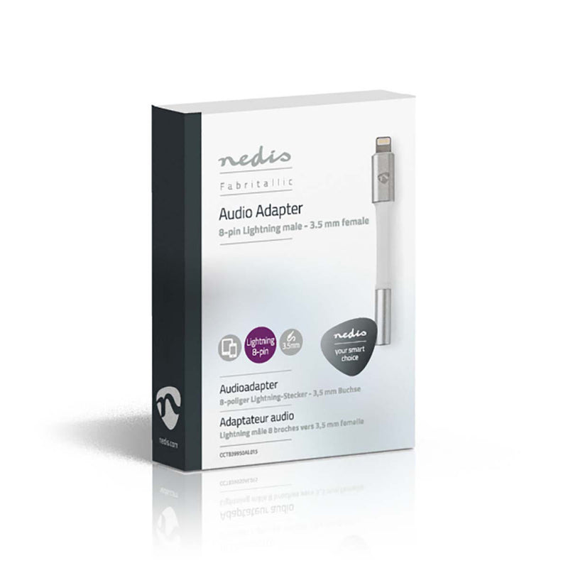Nedis CCTB39950AL015 Apple Lightning-adapter Apple Lightning 8-pins Male - 3,5 Mm Female 0,08 M Alu