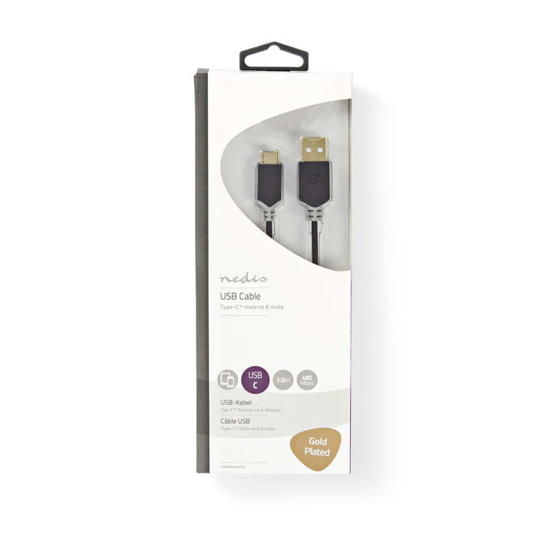 Nedis CCBW60600AT10 Kabel Usb 2.0 Type-c Male - A Male 1,0 M Antraciet
