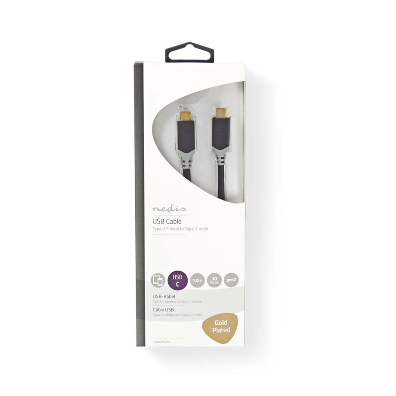 Nedis CCBW64750AT10 Usb 3.1-kabel (gen2) Type-c Male - Type-c Male 1,0 M Antraciet