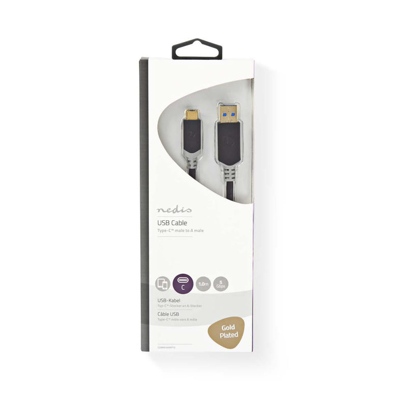 Nedis CCBW61600AT10 Kabel Usb 3.1 Type-c Male - A Male 1,0 M Antraciet