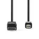 Nedis CCGP37400BK10 Mini-displayport - Displayport-kabel Mini-displayport Male - Displayport Male 1