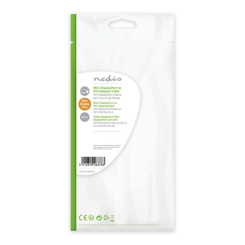 Nedis CCGP37750WT02 Mini-displayport - Dvi-kabel Mini-displayport Male - Dvi-d 24+1-pins Female 0,2
