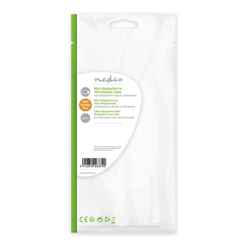 Nedis CCGP37850WT02 Mini-displayport - Vga-kabel Mini-displayport Male - Vga Female 0,2 M Wit