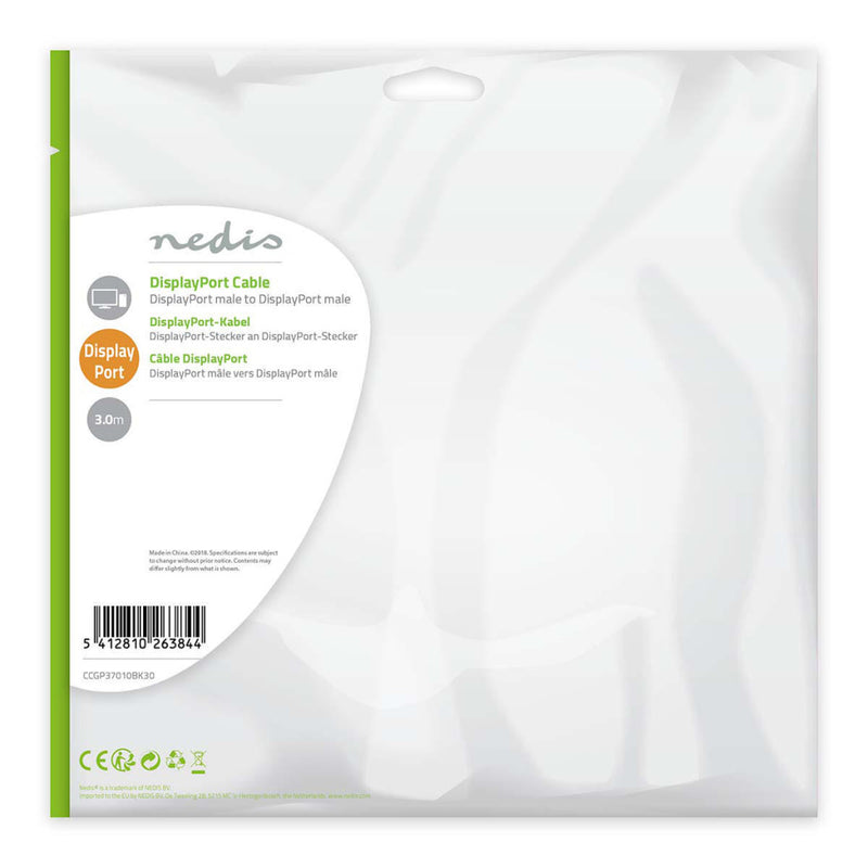 Nedis CCGP37010BK30 Displayport-kabel Displayport Male - Displayport Male 3,0 M Zwart