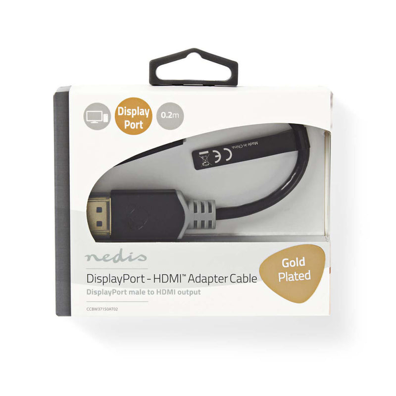 Nedis CCBW37150AT02 Displayport - Hdmi-kabel Displayport Male - Hdmi?-uitgang 0,2 M Antraciet